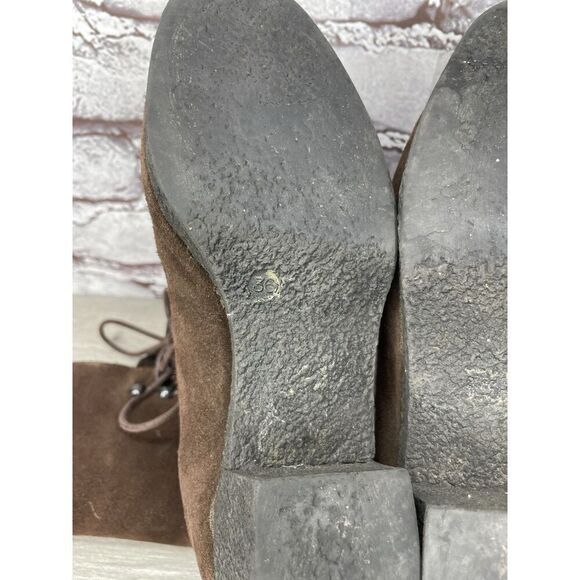 Aquatalia Marvin K Brown Suede Lace Up Block Heel Combat Boots Women 36EU/6M US - Picture 7 of 16